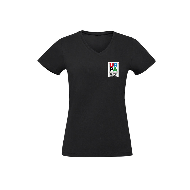 T-shirt donna con collo a V, 100% cotone